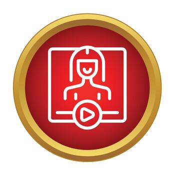 Online tutorial icon for e learning content vector