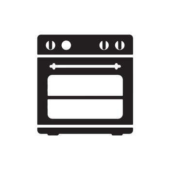Black oven icon with knobs vector