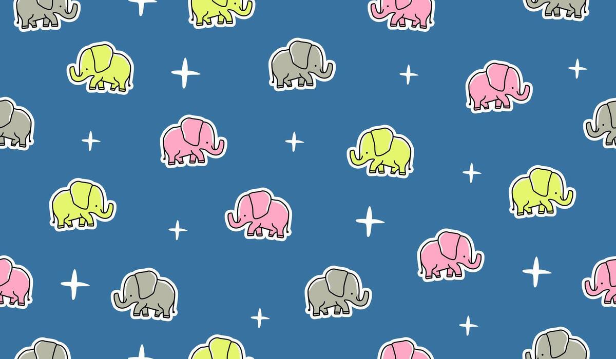 Elephant Pattern Fabric Vector Art, Icons, and Graphics for Free Download
