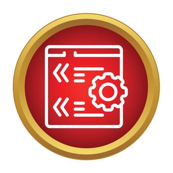 Configuring software development process with coding logic icon vector