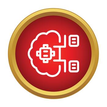 Artificial intelligence brain processing data on cloud network vector