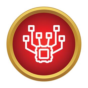 Microchip processing data, digital information, and technology vector