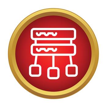 Database server network processing data storage connectivity icon vector