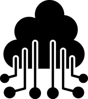 Cloud Computing Technology Glyph vector