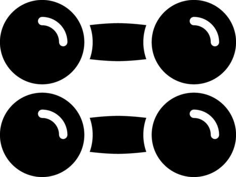 dumbbell glyph icon solid vector