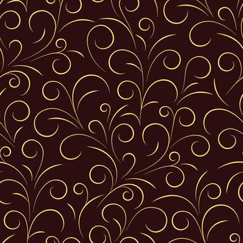 dark and gold scroll pattern vector