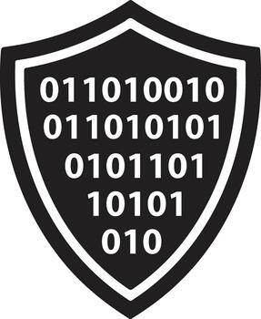 Binary Code Shield Data Security Protection vector