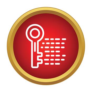 Key icon with digital code data security vector