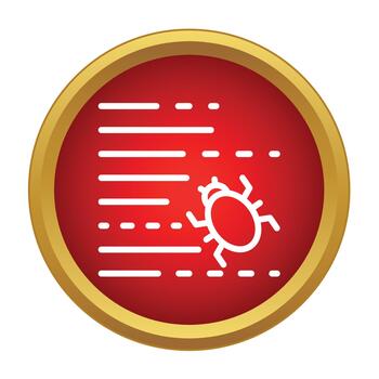 Software bug error icon representing system vulnerability vector