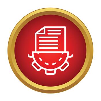 Document processing and data management workflow icon vector