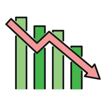 bar gráfico demostración financiero disminución y recesión recesión vector
