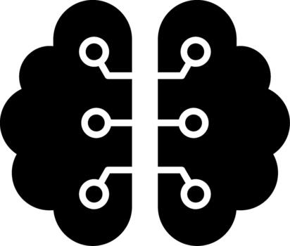 Artificial Intelligence Program Glyph vector