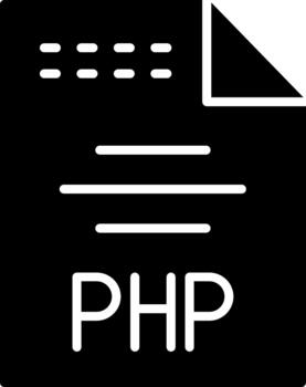 php guion idioma glifo vector
