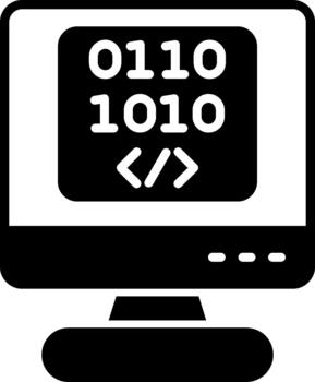Coding Practice Session Glyph vector