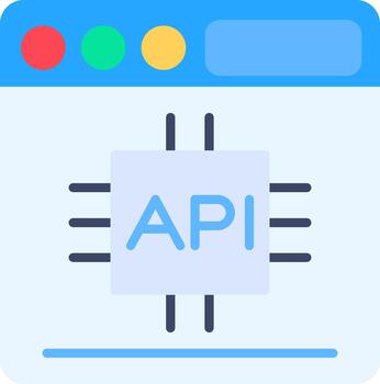 Api Flat Service Application Integration Data Interface API ui element vector