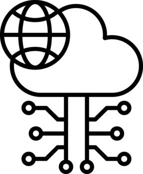 Cloud computing Outline Resources Processing Online Virtual Computing Cloud Ui illustration vector
