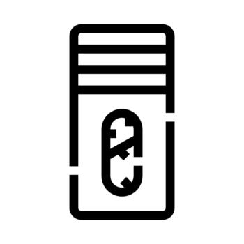 Computer server unit processing data line icon vector