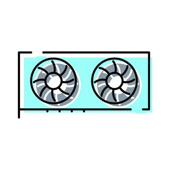 Graphics card processing unit computer component technology icon vector