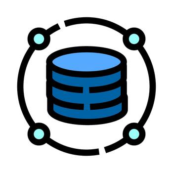 Database storage server cloud computing technology concept vector