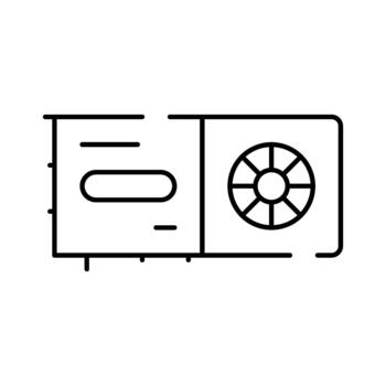 Gpu line icon representing processing hardware vector