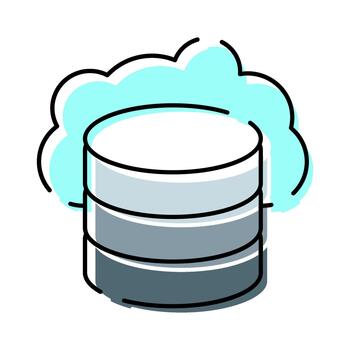 Cloud data storage computing server database icon vector