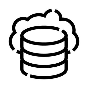 Cloud database server hosting data storage concept vector