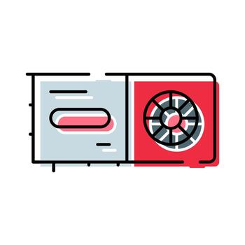 computadora gráficos Procesando unidad hardware tecnología icono vector