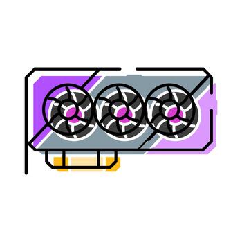 Graphics processing unit displaying computer hardware technology vector