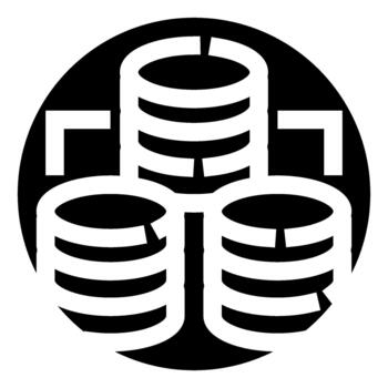 Distributed data storage processing database server icon vector