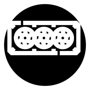 Graphics processing unit component technology icon vector