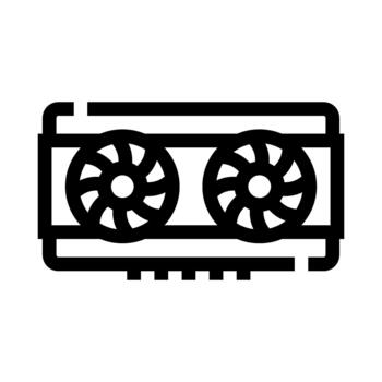 Computer graphics processing unit hardware linear icon vector