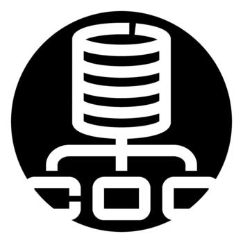 Database server hosting data network technology concept vector