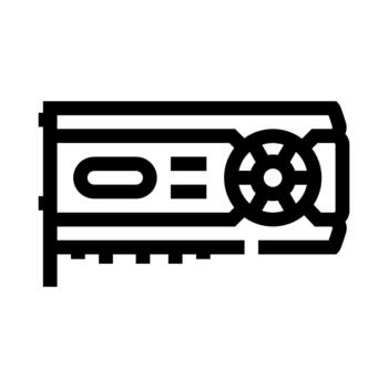 Graphics processing unit computing hardware component icon vector