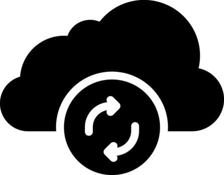 cloud sync glyph solid icon vector