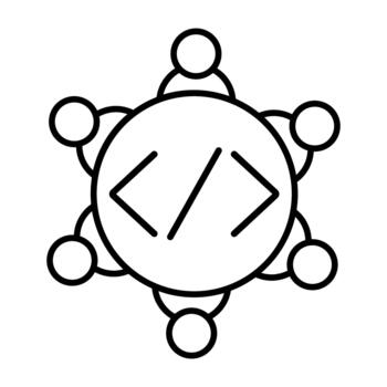 desarrollo icono . programación ilustración signo. software desarrollador símbolo. programa código logo diseño. vector