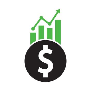dólar arriba y abajo icono. precio disminución símbolo. vector