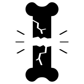 broken bone solid icon vector