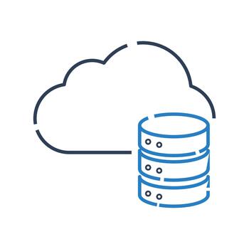 Cloud storage icon for edge computing. Cloud computing icon for data processing. vector
