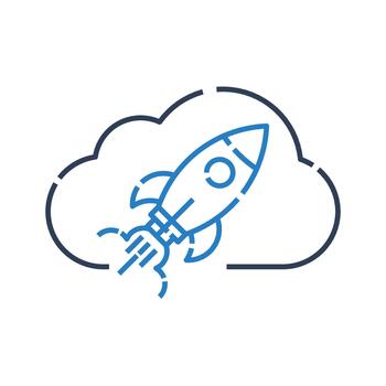 Cloud storage icon for edge computing, Cloud computing icon for data processing vector