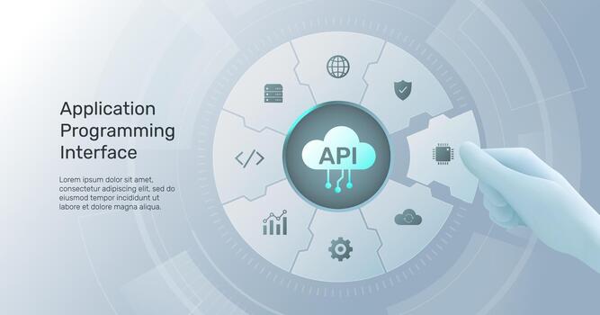 API Circle illustration. Application Programming Interface vector