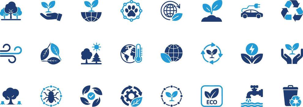 ambiente sólido icono conjunto vector