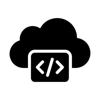 nube informática desarrollo código tecnología concepto icono vector