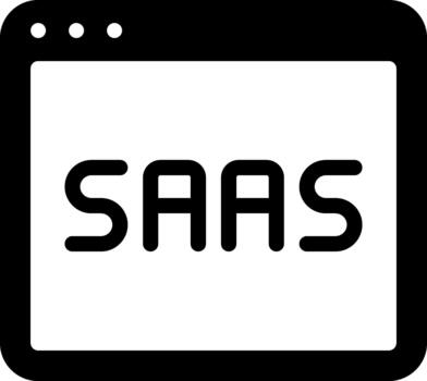 saas glifo sólido icono sólido vector