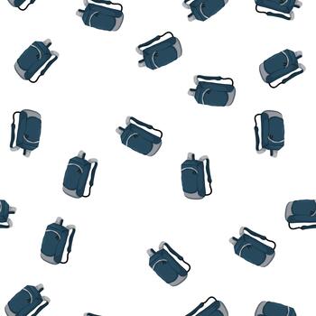 pattern bag backpack camp cartoon vector