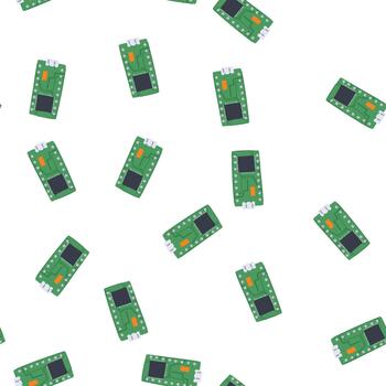 modelo tecnología microcontrolador dibujos animados vector