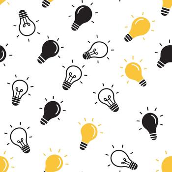 Light bulb seamless pattern vector