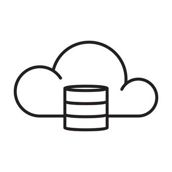 Cloud computing icon with database server vector