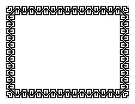 cadena enlace cuadrado página borde, enclavamiento rectangular lazo marco vector