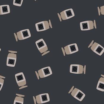 seamless pattern space table camera cartoon vector