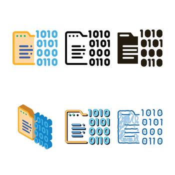 modern binary code icon outline vector